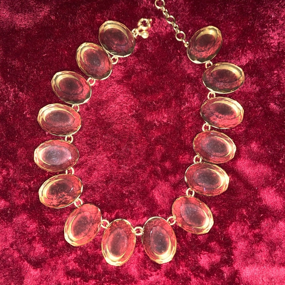 JCrew off beige crystals neckless